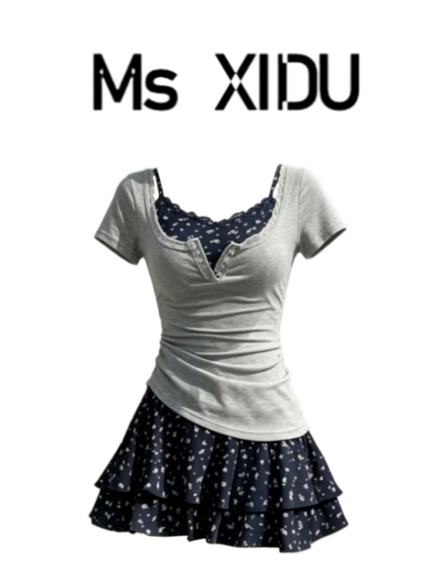 Set Pakaian Musim Panas Gaya K - Korean Style A Line Shirt Dress ulasan dan harga