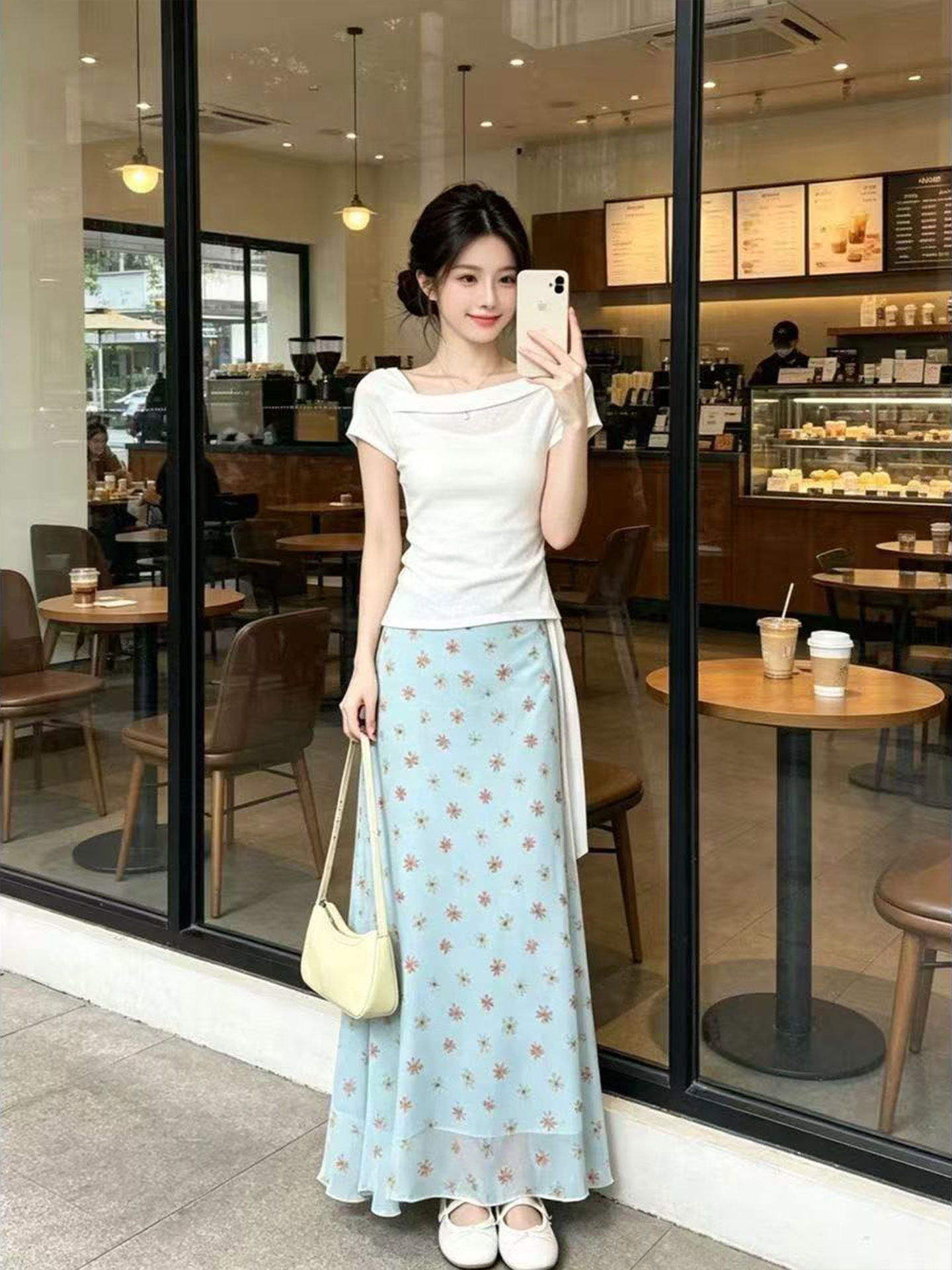 Gaun Korea Desain A-Line Model - Korean Style A Line Shirt Dress ulasan dan harga