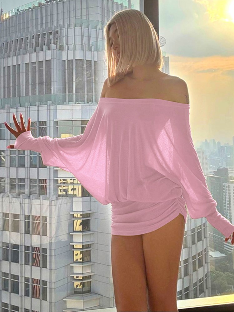 Gaun Mini Transparan Model Off - Sexy Mesh Sheer Bodycon Dress ulasan dan harga