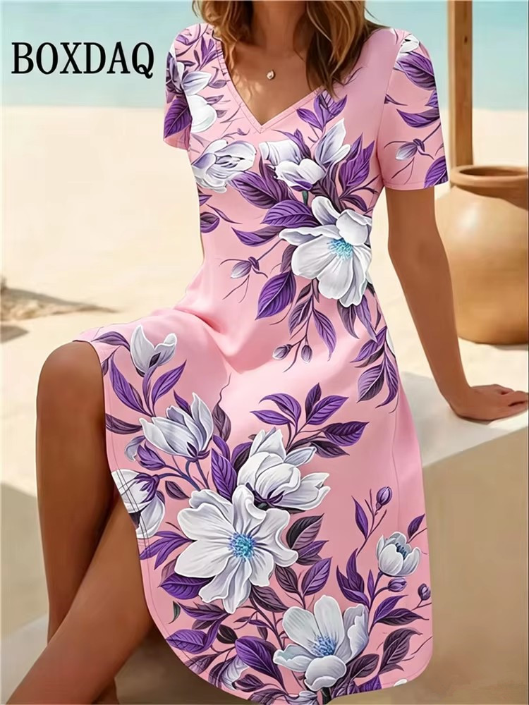 Gaun Wanita Ukuran Besar 6XL G - Boho Summer Beach Maxi Dress ulasan dan harga