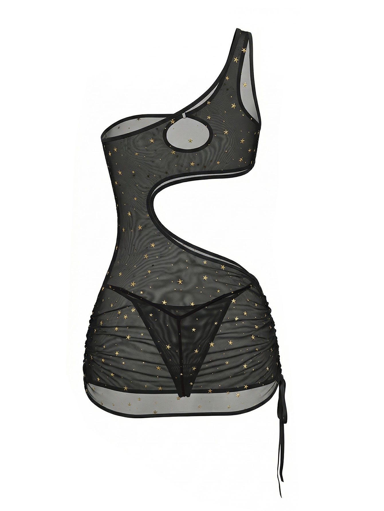 Gaun Lingerie Mini Pesta Malam - Sexy Mesh Sheer Bodycon Dress ulasan dan harga