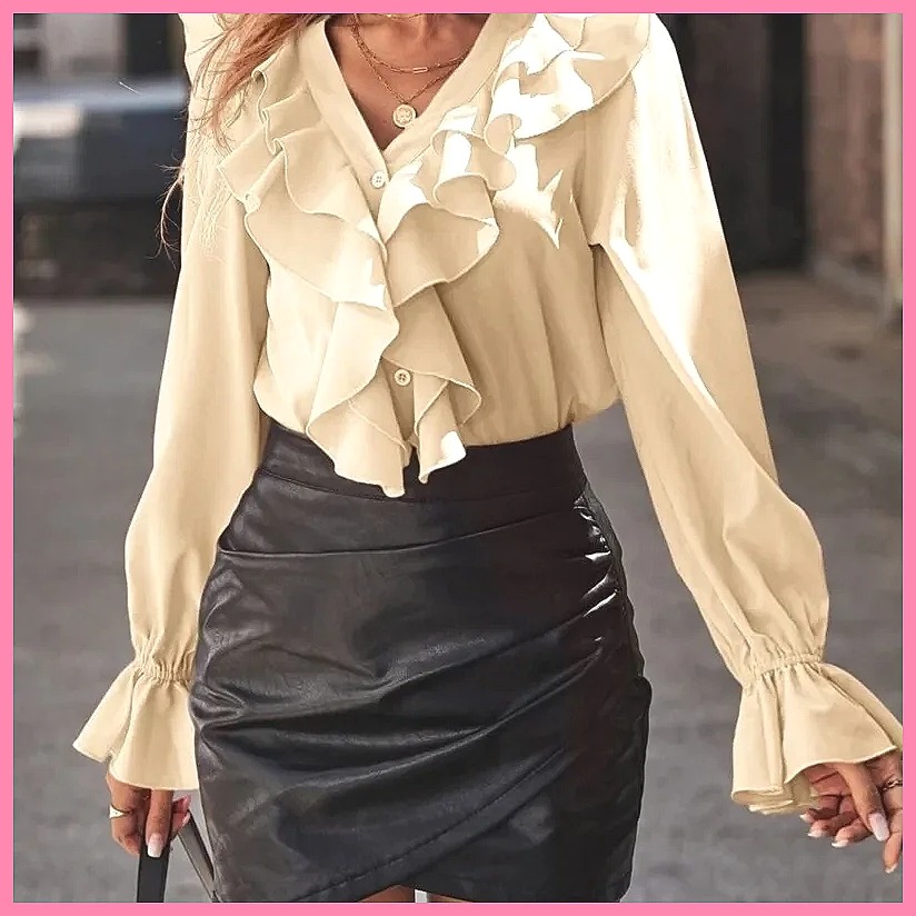 Blus Elegan Wanita Model V-Nec - Blouses ulasan dan harga