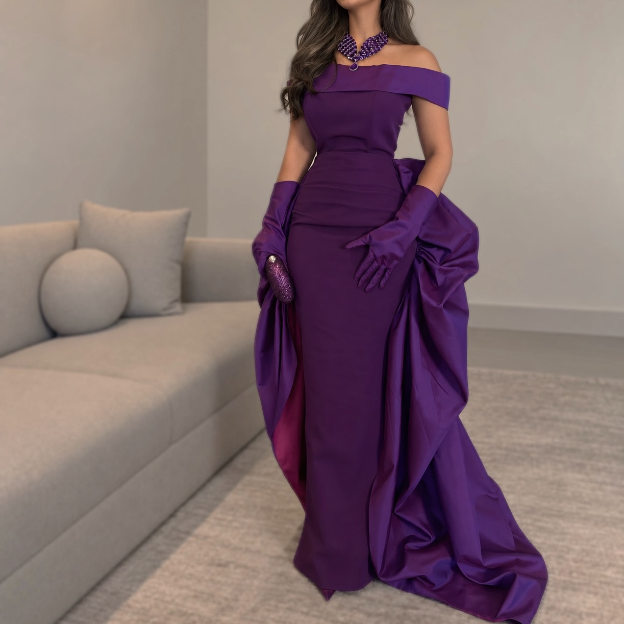 Gaun Malam Satin Seksi yang Di - Elegant Satin Evening Gown Split ulasan dan harga