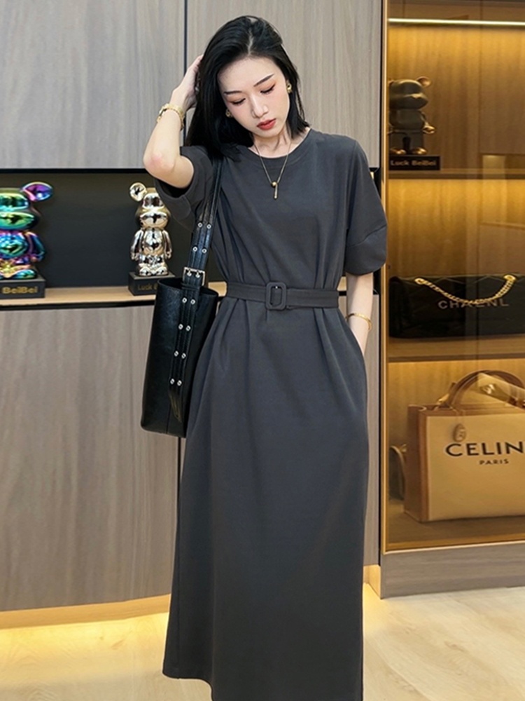 Gaun T-Shirt Panjang Kasual Mu - Korean Style A Line Shirt Dress ulasan dan harga