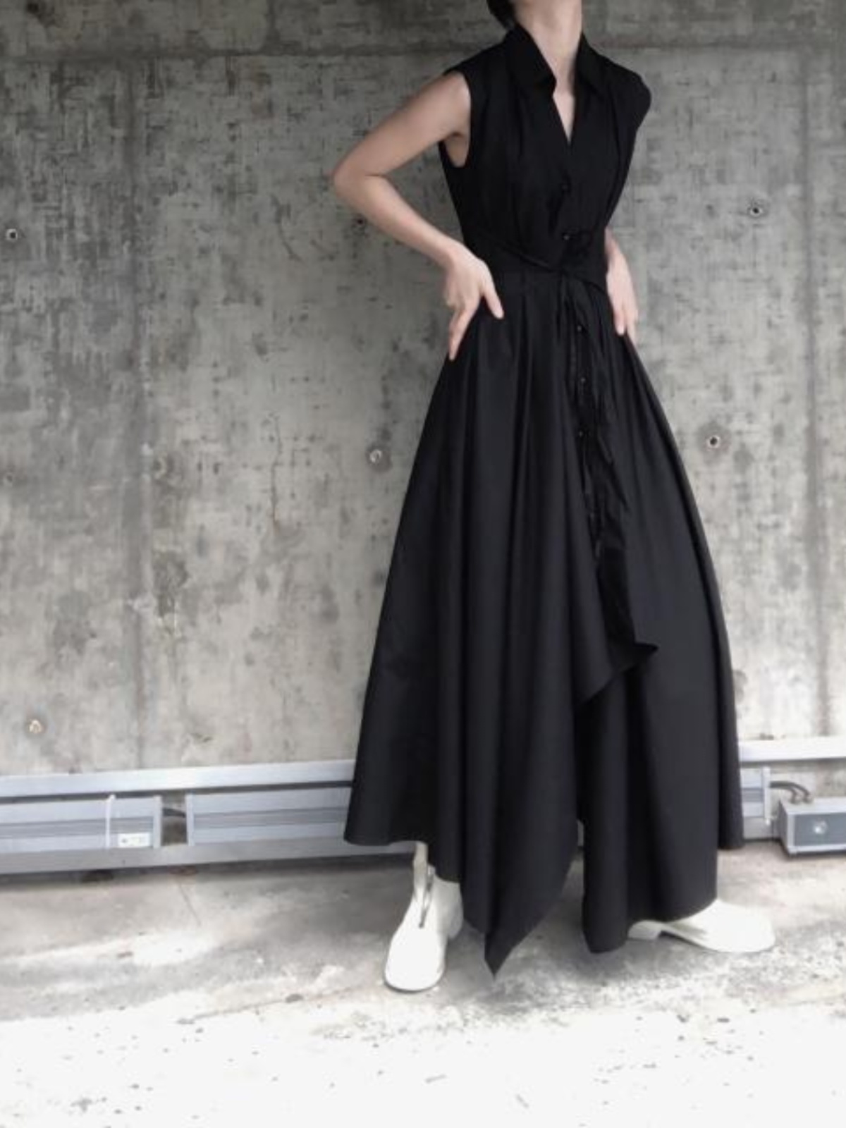 Gaun Kemeja Ultra Panjang Mode - Korean Style A Line Shirt Dress ulasan dan harga