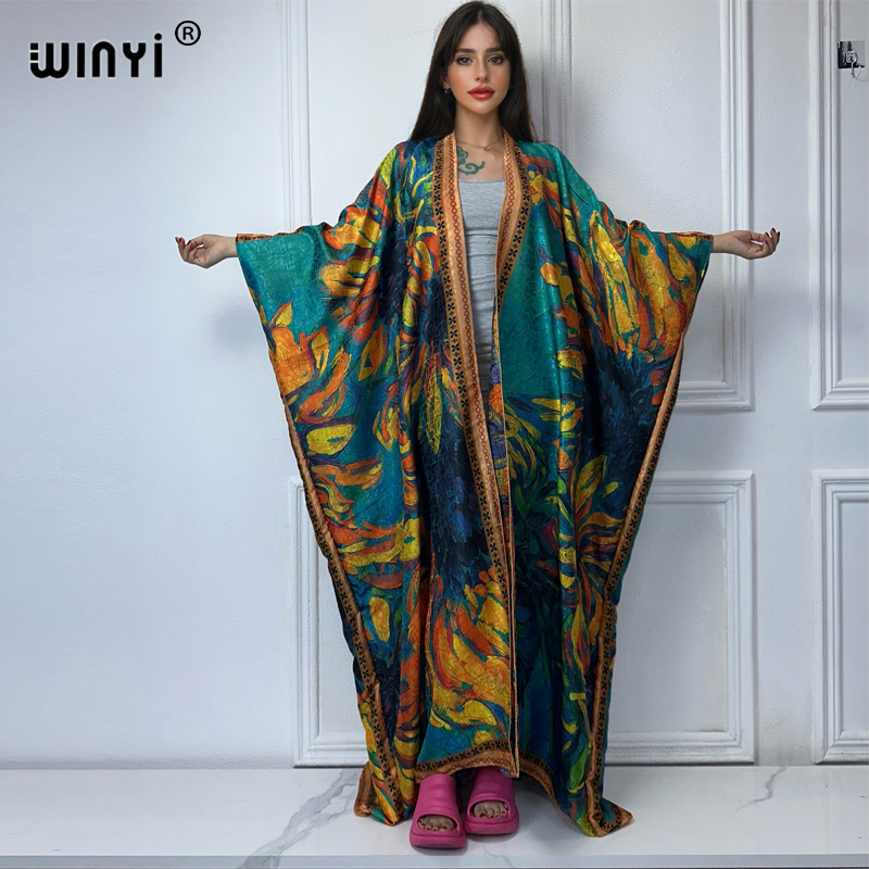 WINYI mantel terbuka motif boh - Boho Summer Beach Maxi Dress ulasan dan harga