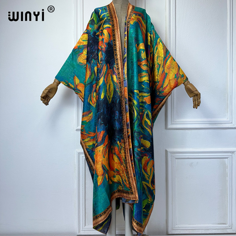 WINYI mantel terbuka motif boh - Boho Summer Beach Maxi Dress ulasan dan harga