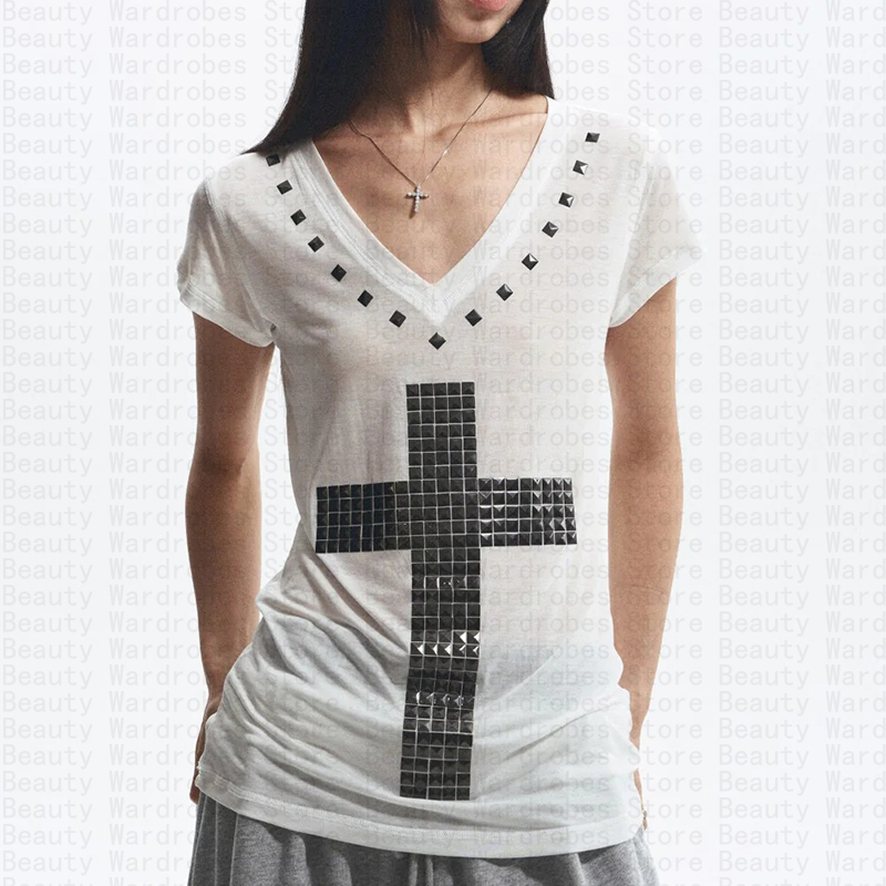 Atasan Unik Rock Goth Atasan C - Y2K Graphic Baby Tee Crop ulasan dan harga